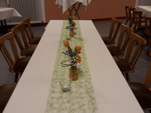 Tisch dekoriert